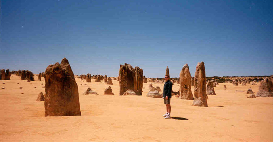 Colm at The Pinacles, Western Australia ... Click here to return to this photo's thumbnail in the Travel Photo Index