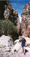 Climbing Simpson's Gap, Northern Territory, Australia