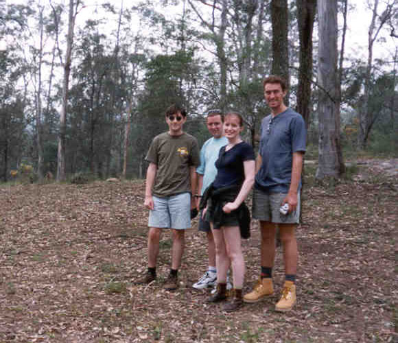 Donal, John, Colm and me in The Blue Mountains ... Click here to return to this photo's thumbnail in the Travel Photo Index