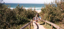 Boogie-boarding at Sunshine Beach, Queensland