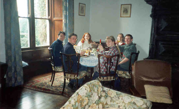 A very civilised breakfast in the drawing room of Anner Castle... Click here to return to this photo's thumbnail in the Wedding Photo Index