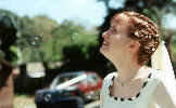 Bride and bubbles