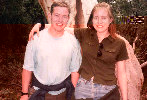 Colm, me and a scribbly gum on Fraser Island, Australia